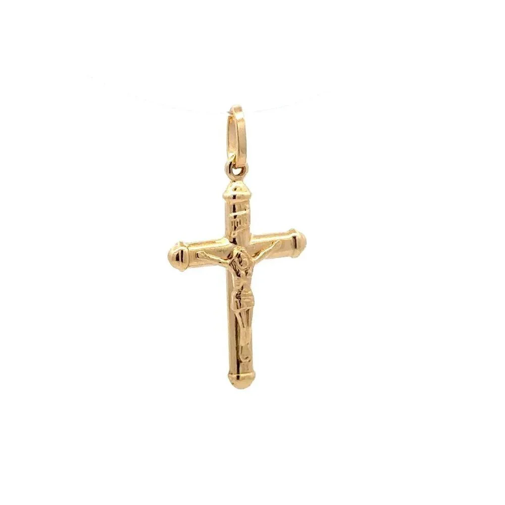 18K Gold Pendant Cross Jesus Christ Religious - Picture 7 of 9